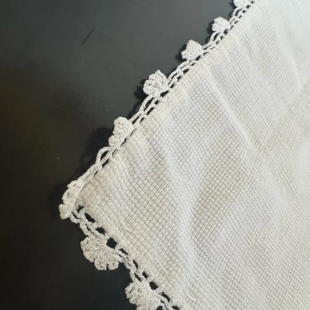 Elegant White Embroidered Linen